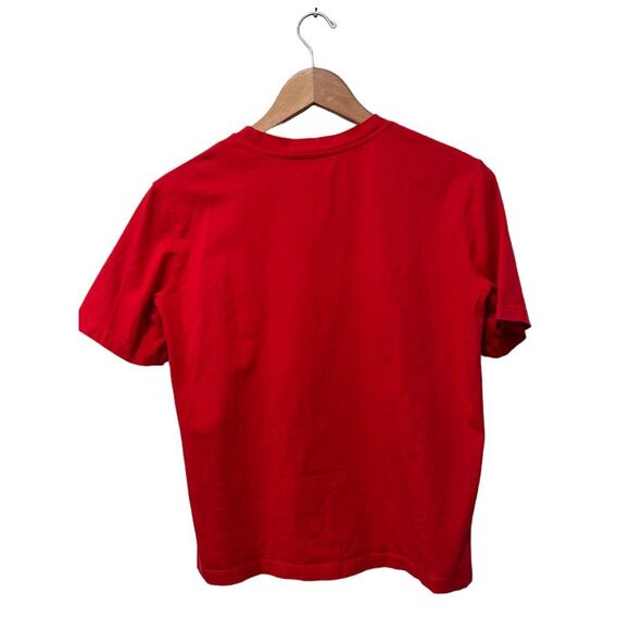 Sandro Crew Neck Short Sleeve Embroidery World Lovers Graphic T-Shirt Red Small - Picture 6 of 10